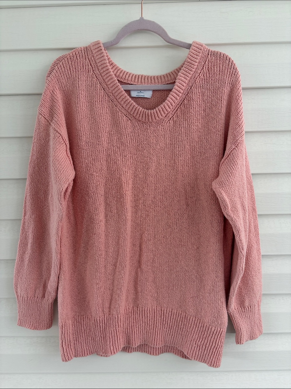 Old Navy Dusty Pink 100% Cotton Tunic Sweater Women's Oversized Chunky Knit Cozy